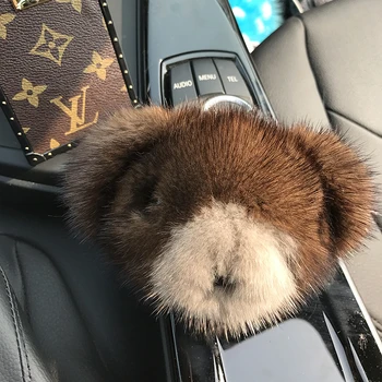 

New style mink fur bear doll pendant car decoration cute bag pendant lovely key chain