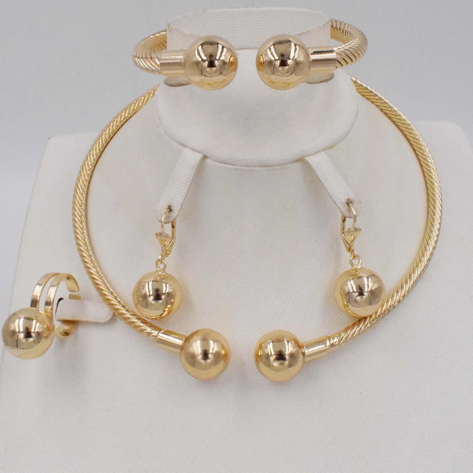 

NEW 4SETS Hot sale dubai gold plat High quality Fashion jewelry BIG set Africa wedding women jewelry set earring