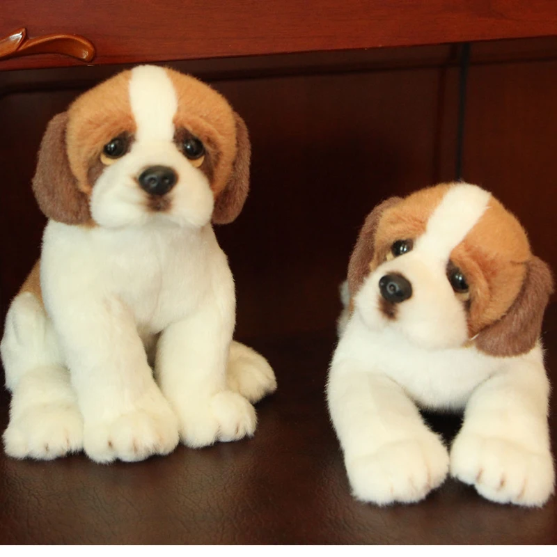

Mini 21cm High Quality Lying Simulation Bernard Dog Plush Toy Animal Stuffed Toys Children Baby Toys Home Decoration Ornaments