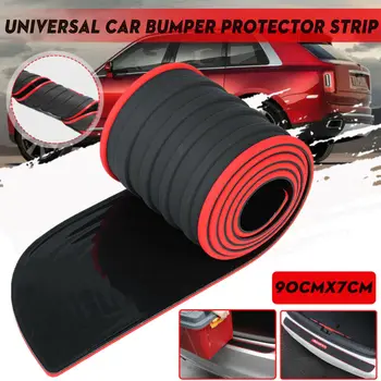 

Pad Door Sill Strip Cover Rubber Black & Red 1pcs 90cm Universal Rear Sill