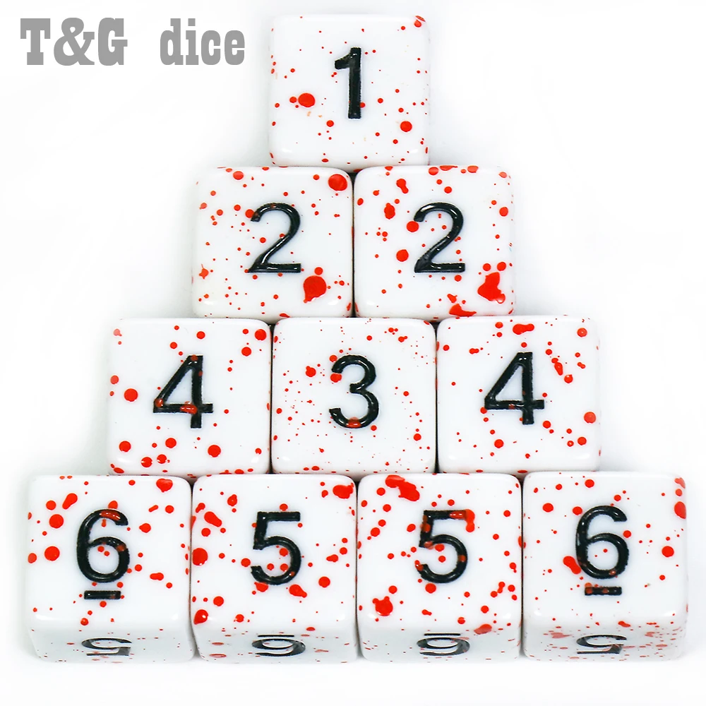 Game Dice Dice Set Acrylic Dice Funny DNDGame RPG 10Pcs/Set Polyhedral D4-D20 Multi Sides Opaque Blood Digital Dice Set Boardgame Accessories