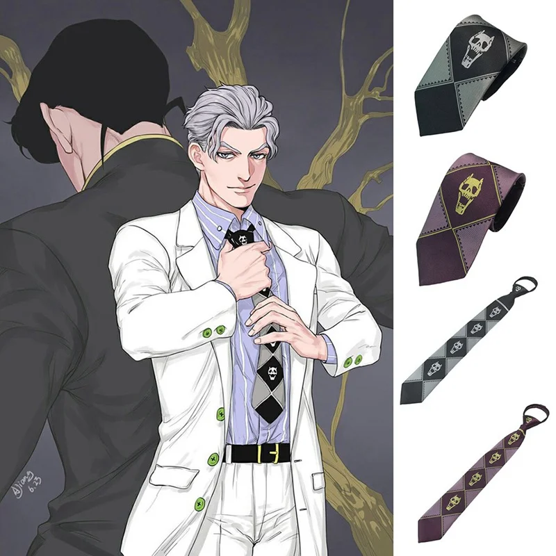 Аниме Галстук JoJo Необычные Приключения убийца королева Yoshikage череп шеи галстук