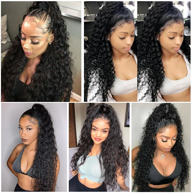 AILIADE Synthetic 22inch Long Bouncy Curly Hair Ponytail Extensions Hairpiece Drawstring Heat Resistant Brown Hair Extension