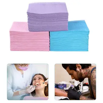 

125pcs Disposable Waterproof Medical Paper Dentist Oral Hygiene Bib Neckerchief Dental Clean Pad Sheets