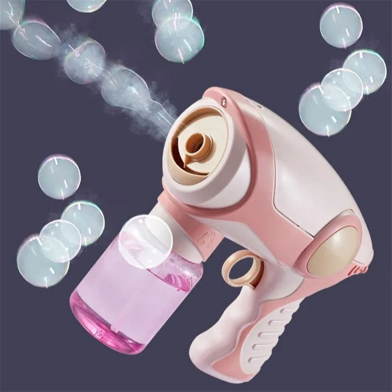 New Summer Smoke Magic Bubble Machine Electric Automatic Bubble Blower Maker Gun Kids Outdoor Toys Birthday Gift 2
