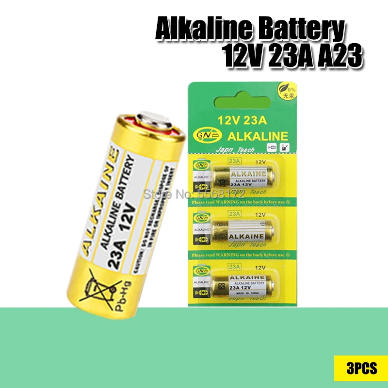 Щелочная батарея 3 шт./лот 12 В 23A 23GA 21/23 A23 A23S E23A EL12 MN21 MS21 V23GA L1028 RV08 GP23A K23A для