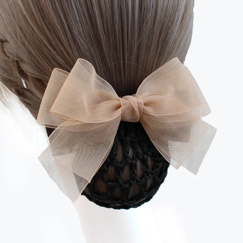 

Ladies Hair Clip Yarn Bow Hairgrips Fabric Hairpin Bank Nurse Staff Snood Bun Women Girls Hair Accessories Gifts Snap Hair Clips