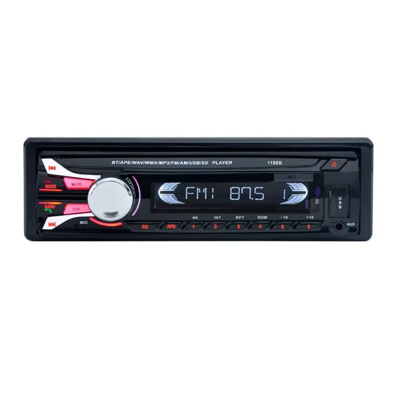 1188B Bluetooth автомобильный стерео 1Din плеер с держателем телефона в тире fm-радио