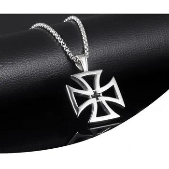 

Hollow Metal Enamel Cross Templar Knights Pendant Necklace Stainless Steel Silver Iron Cross Maltese Cross Pendant Jewelry