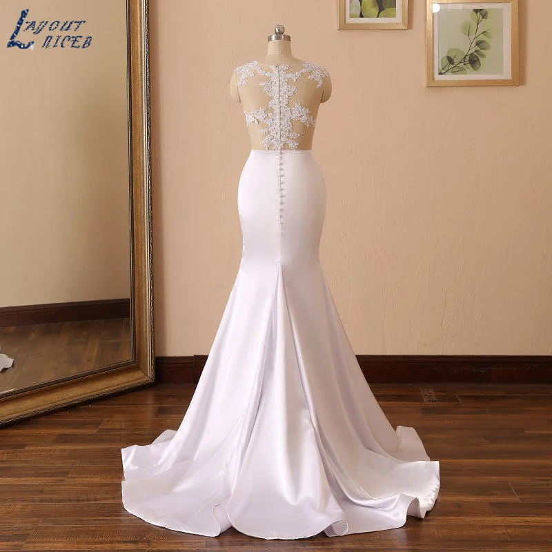 YQS005 Vestido De Noiva,, сексуальное свадебное платье русалки без рукавов, в рыбном стиле, с жемчугом, атласное, с вырезами, свадебное платье на заказ