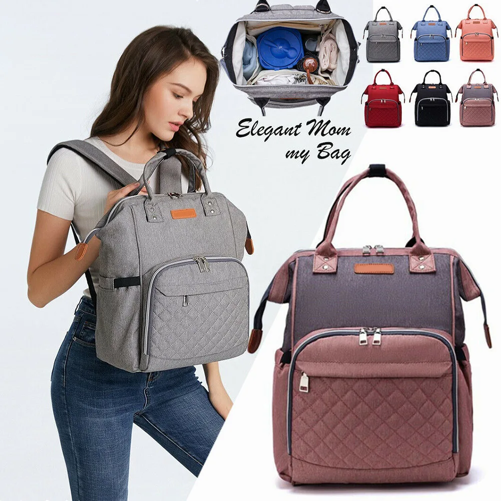 New Fashion Women Maternity Nappy Diaper Backpack Large Capacity Travel Baby Bag Mochilas H66