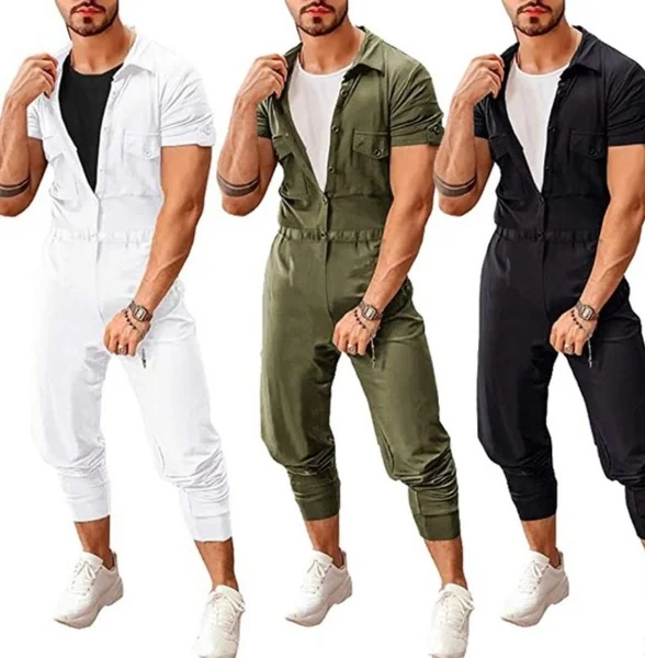 Men's Casual Fashion Jumpsuit Suit One Piece Suit Work OverallsMen's