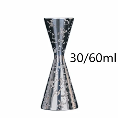 10/20/30/45/60ml Carven Measuring Cup Tools Bar Measure Cocktail Jigger Bar Tools Bar Accessories Silver Carven 30-60