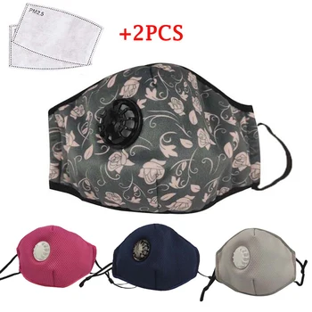 

Reusable Washable Single Air Valve PM 2.5 Cotton Face Masks Cover With 2PCS Filter Pads