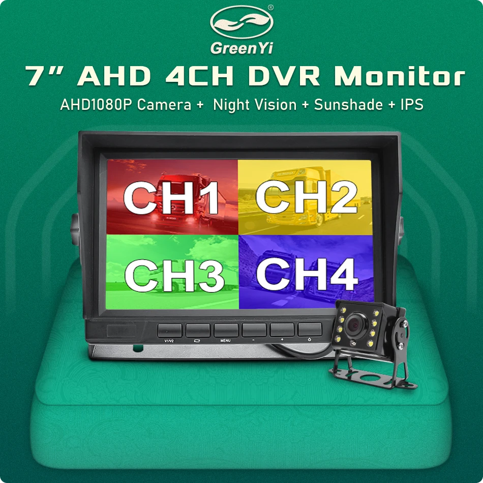  DVR ڴ  ,  ĸ   AHD ī޶, IPS Ʈ , 4 ä, AHD1920x1080P, 7 ġ