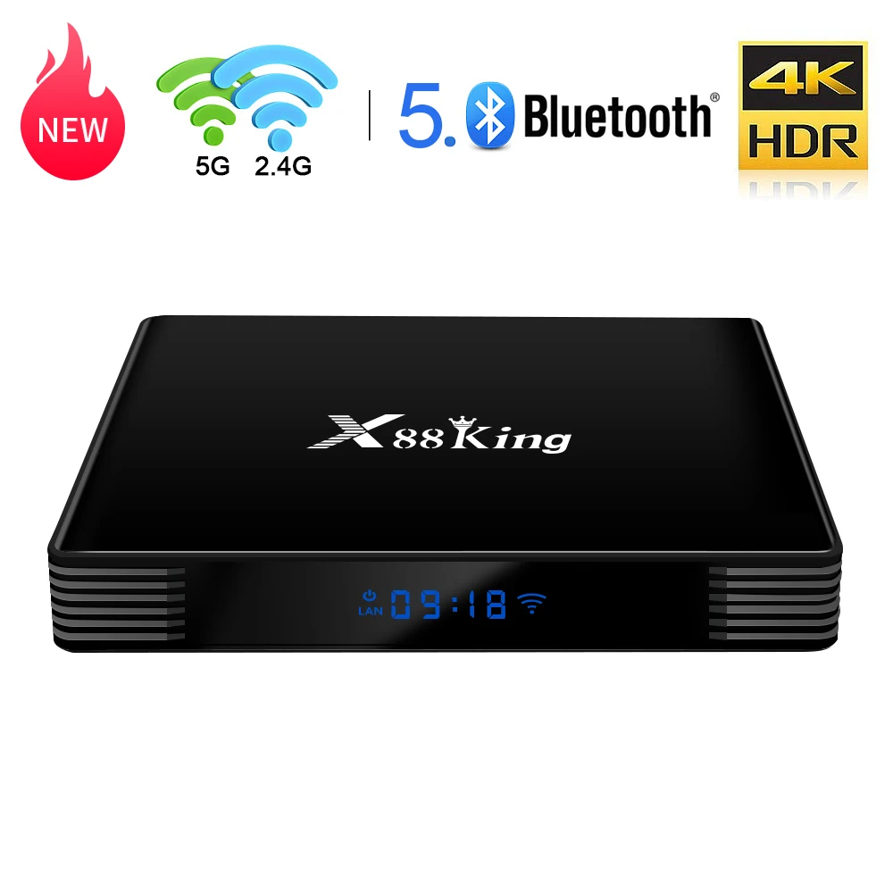 X88 King Android Tv Box 4GBDDR4 128GB LAN1000M RJ45 2,4G/5G двухдиапазонный Wifi AmlogicS922X Четырехъядерный 4K HD 1080P H.265 телеприставка