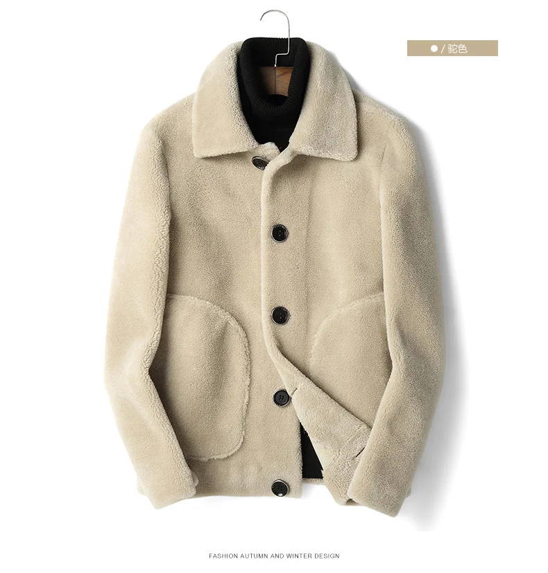 Шерстяное меховое пальто, осенняя зимняя куртка, Мужское пальто из натурального овечьего меха, Двусторонняя одежда, теплая куртка, мужские модные куртки, L18-3701, YY350