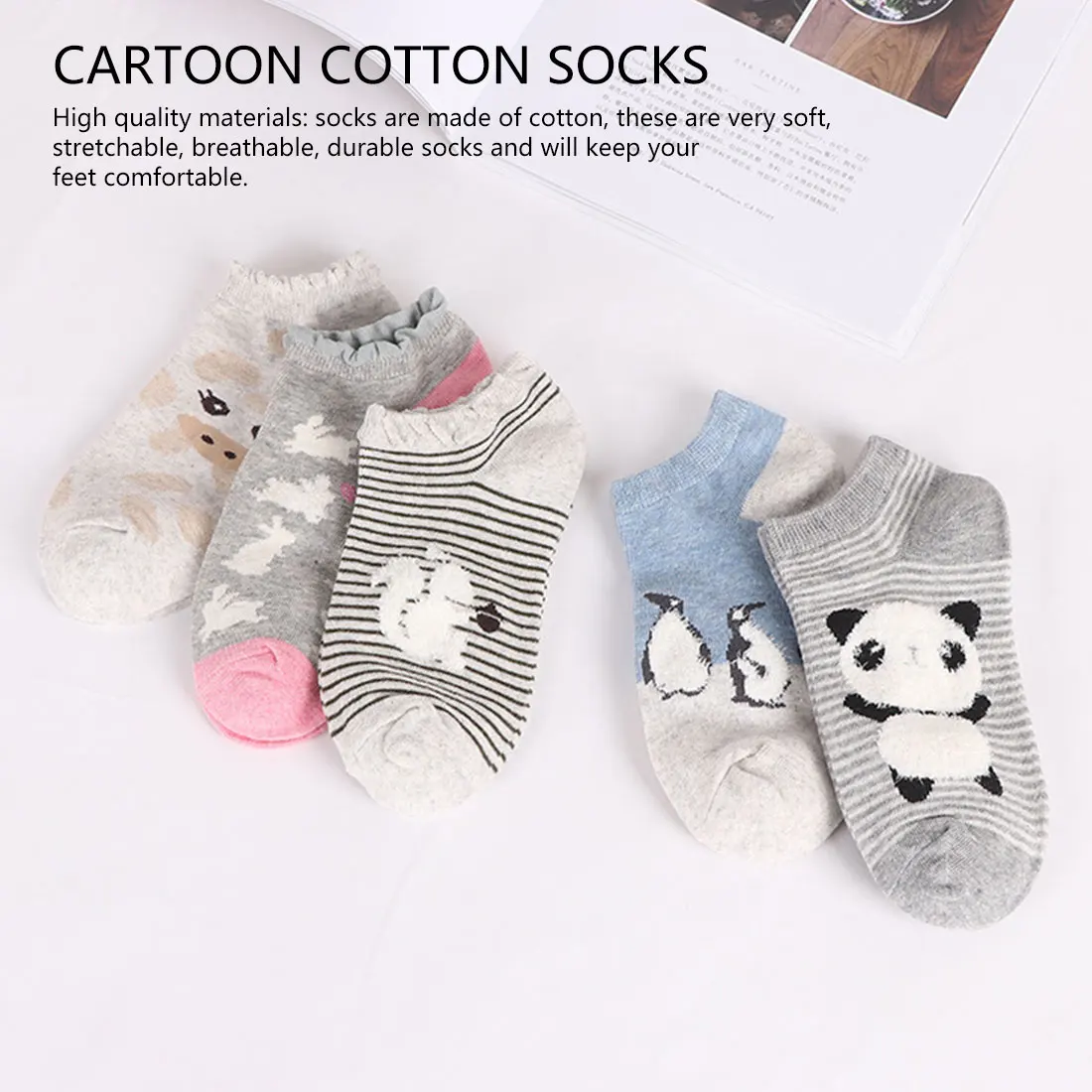 Тапочки женские повседневные туфли на мягкой подошве носки-башмачки для девочек Лидер продаж, высокое качество kawaii панда летние носки с милыми животными коттоновые носки