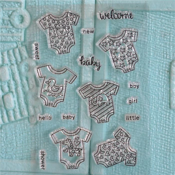 

Cute Baby clothes Transparent Clear Silicone Stamp/Seal for DIY scrapbooking/photo album Decorative clear stamp sheets FXL1111