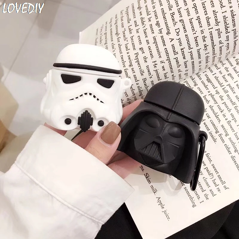Star Wars Black Warrior 3D DOLL Silicone Wireless Bluetooth Earphone Case For Apple AirPods Charging Headphones Cover Box | Электроника