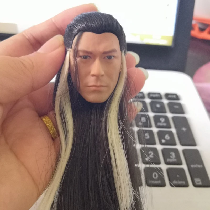 1/6 весы Condor Heroes yang Guo Луи КОО Мужская голова скульптура древние длинные волосы резьба 2 лица коллекционные игрушки аксессуары