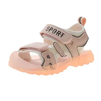 

girls boys sandals summer leather cute soft bottom toddler shoes infant baby beach leather sandals size 21-30 dance shoes