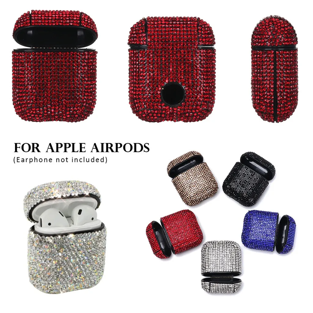 

1Pcs Sparkling Diamond Bluetooth Wireless Earphone Case for AirPods Case Protective Cover Skin Headset Accessories