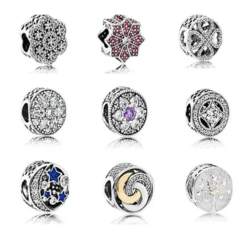 

Fir Pandora Bracelets 925 Sterling Silver Family Dad Mom Charm Flower Type Beads Fit Bracelet DIY Bracelet Wholesale Factory