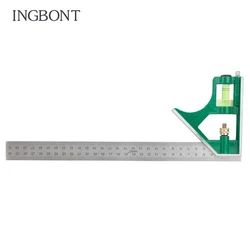 Règle carrée combinée réglable de 300mm, 45 / 90 degrés avec niveau à bulle, outils de mesure multifonctionnels 