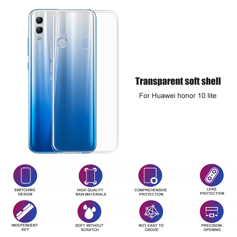 Прозрачный чехол для Huawei Honor 8X 20 10 Lite 9X Pro 10i 20i V30 Y6 Y7 Prime Y9 2019 2018 |