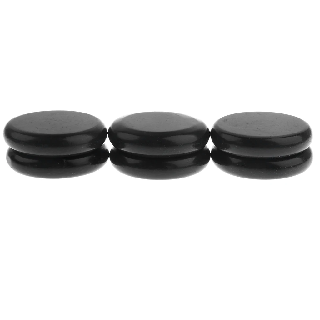 6 Pieces Large Round Hot Spa Rock Basalt Stones Hot & Cold Massage Lava Natural Stone - Diameter of 8cm/3.1inch