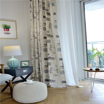 

Modern minimalist European style curtains polyester cotton curtains for printing curtains fabric living room bedroom Curtains