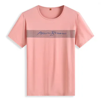 

Plus Fat plus Men Round Neck Short Sleeve T Shirt Loose Thin Section Breathable Fat Fat Man Big Size Elastic Force Half