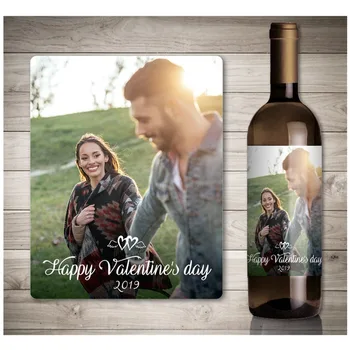 

Custom 4 pcs Photo Valentines Day Wine Label Wine Lover Gift valentines day gift for him valentines day gift Idea