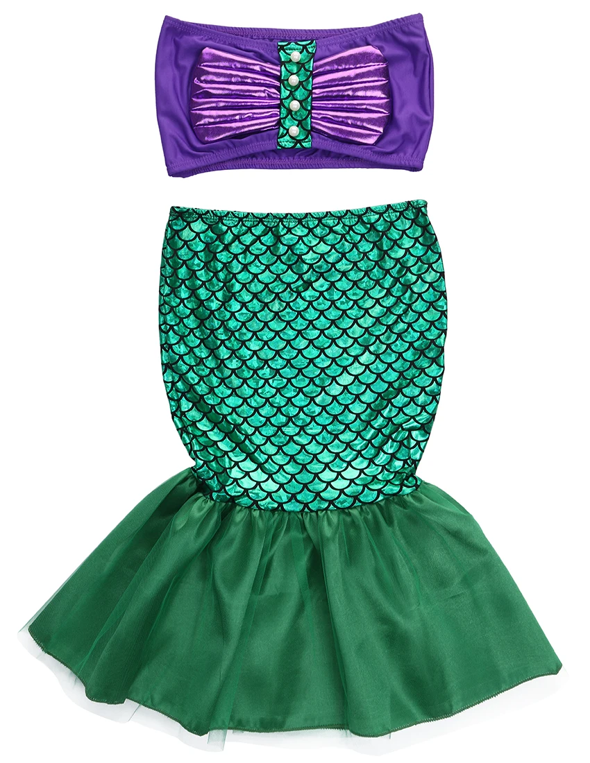

Baby Girls Dress the mermaid tail princess ariel dress cosplay costume kids for girl fancy green dress