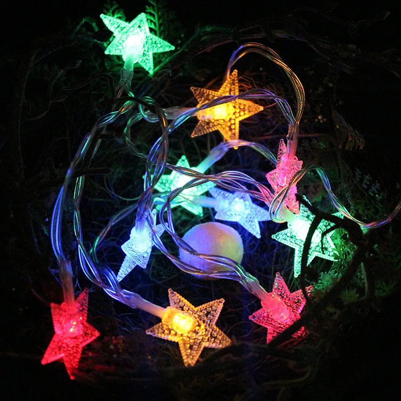 

Colorful Lights Flashing Light String Lights Stars Five-pointed Star LED Light Curtain Hanging Decoration Confession Proposal On