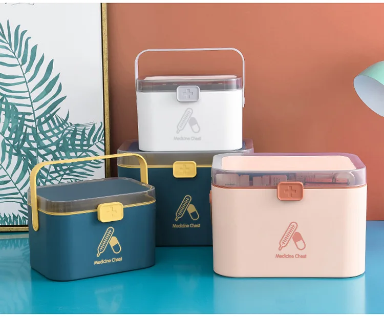Home Care Medicine Box Portable Large First Aid Medicine Box Travel Plastic Medicine Box Multi-layer Medicine Storage Box