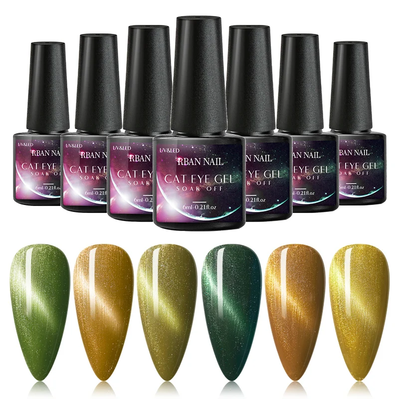 Rban Vernis A Ongles Holographique Vert Olive Gel Yeux De Chat Gel Uv Magnetique Vernis A Ongles Aimant Gel Lampe A Led Uv Laque Manucure Aliexpress