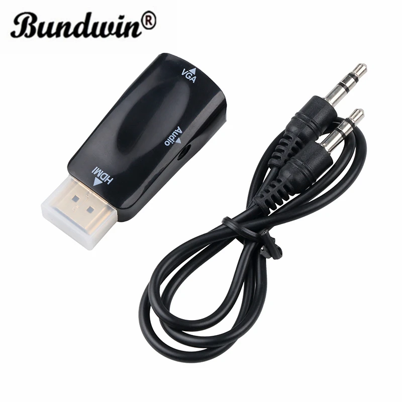 Адаптер переходник bundwin HD 1080P HDMI в VGA адаптер типа Папа мама с поддержкой HDTV для ПК