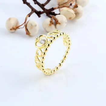 

Original 925 Sterling Silver Pan Ring Golden Retro Crown Ring For Women Wedding Party Gift Fashion Jewelry