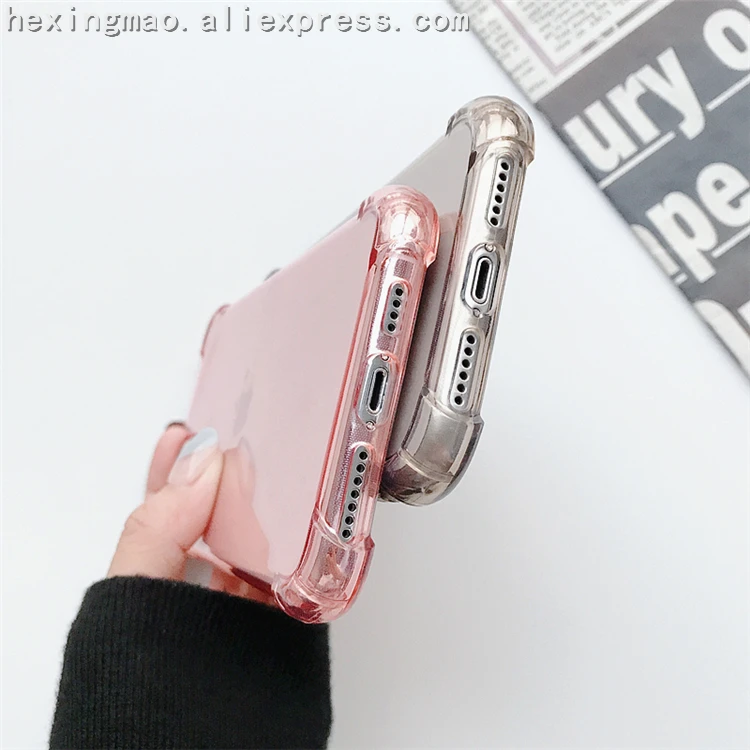 Цветной прозрачный мягкий чехол из ТПУ для iPhone 11 11Pro Max XS Max XR X 6 6S 7 8 Plus, чехлы для пар