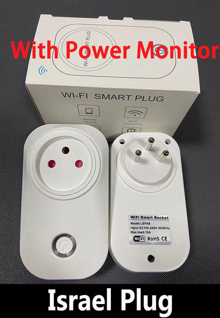 Smart Plug 16A Israel Plug Power Socket Tuya APP Smart Home For Alexa Google Home Assistant Voice Control Timing Function