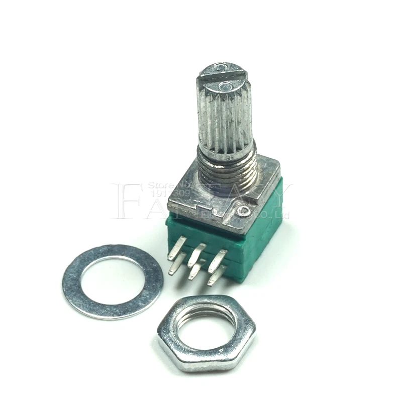 RK097G 5K 10K 20K 50K 100K 500K B5K 6pin shaft 15mm amplifier sealing potentiometer 5pcs rotary potentiometer adjustable resistor