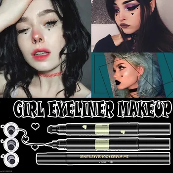 

Heart Shape Eyeliner Makeup Easy to Wear Eyeliner Stamp Seal girl Makeup Waterproof Black Liquid Eyeliner Pen
