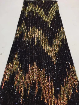 

2019 high quality French sequined tulle lace, high quality lace fabric African full sequin mode ZX33431