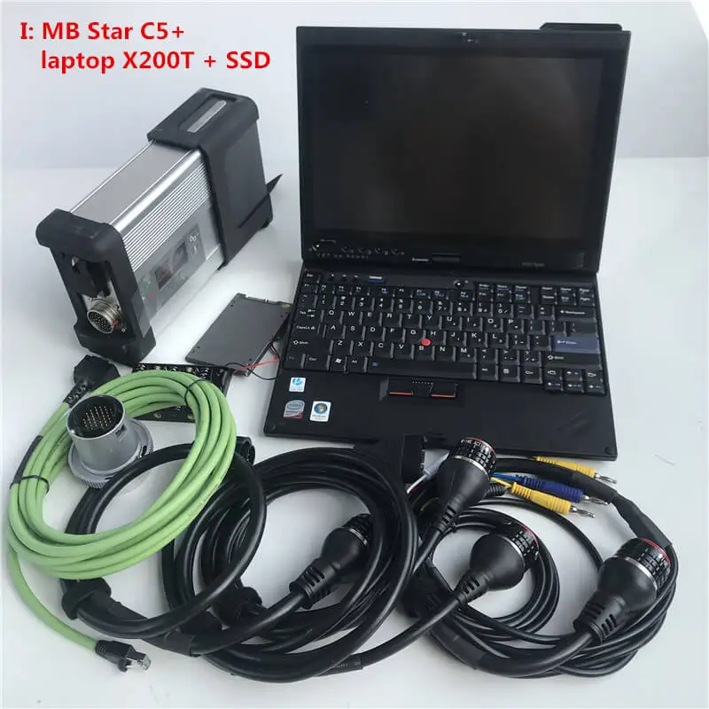 MB Star C5 SD подключения C5 диагностический инструмент с программным обеспечением версии,12 в DTS Monaco X DSA Vediamo WIS в ноутбуке X200T сенсорный экран - Цвет: C5-Laptop-SSD