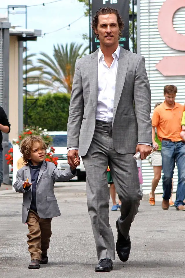 father and baby matching suits