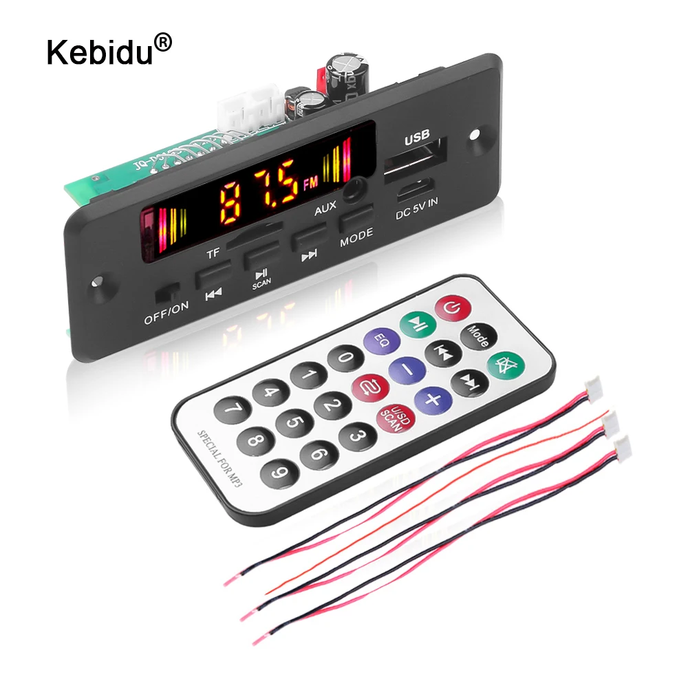 Автомобильный радиоприемник kebidu DC 5 в 12 В Bluetooth 0 MP3 плеер декодер плата Громкая