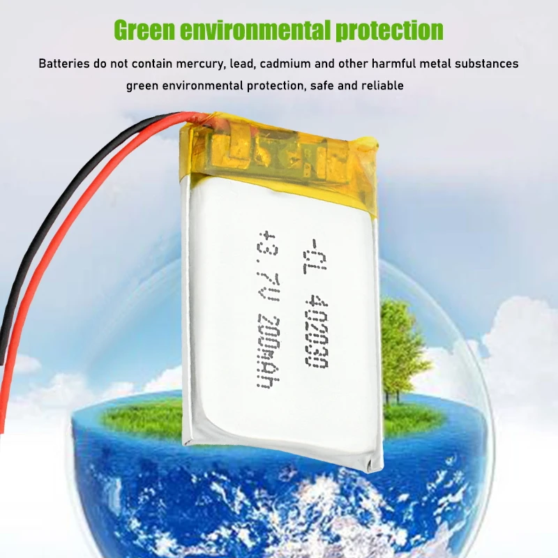 402030 3.7v 200mAh li-ion Lipo cells Lithium Li-Po Polymer Rechargeable Battery For Bluetooth GPS MP3 MP4 Recorder rechargeable lithium batteries