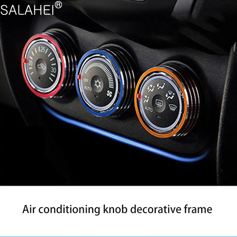 3pcs/set Aluminium Alloy Air Conditioning Knob Decoration Ring Cover For Mitsubishi ASX 2013-2019 Hight Quality Car Accessories
